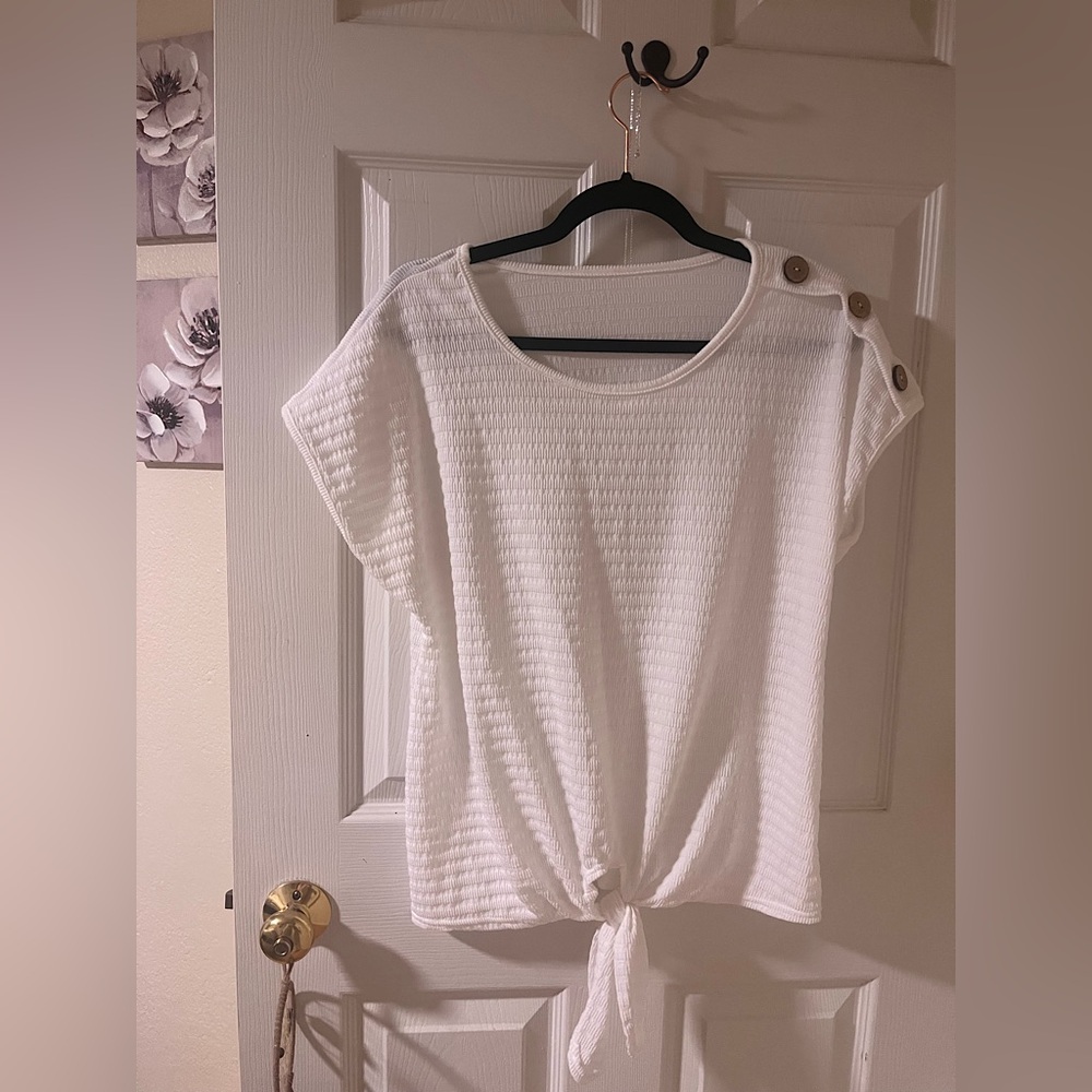 White front tie shirt